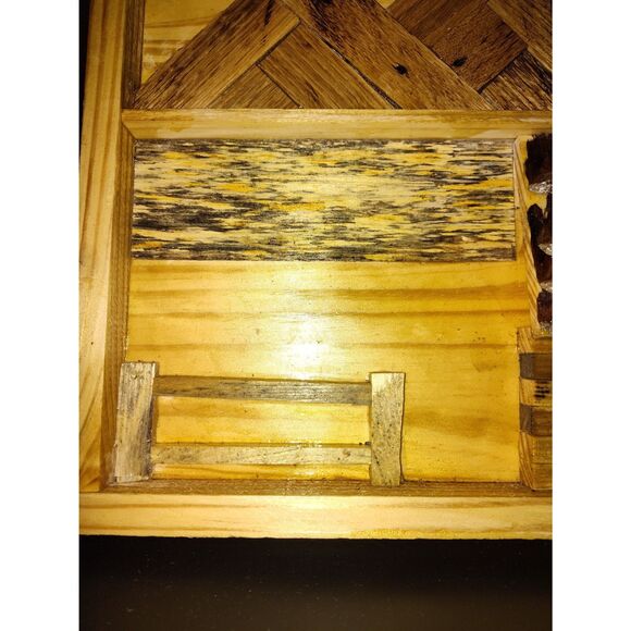 Handcrafted Reclaimed Hardwoods Rustic Cabin Mountain Wall Art/Shelf Leaner - Picture 8 of 11
